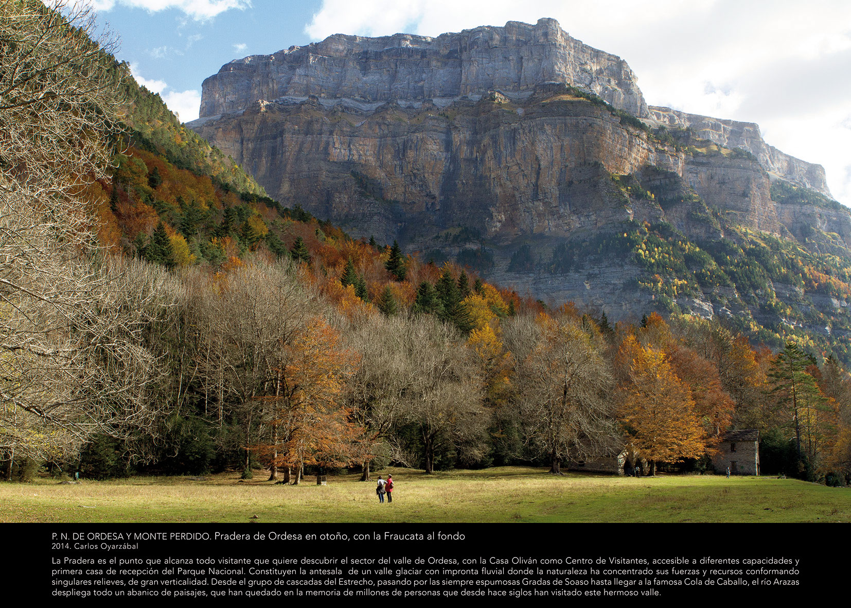 Panel Ordesa 13 - Pradera de Ordesa en otoño, con la Fraucata al fondo