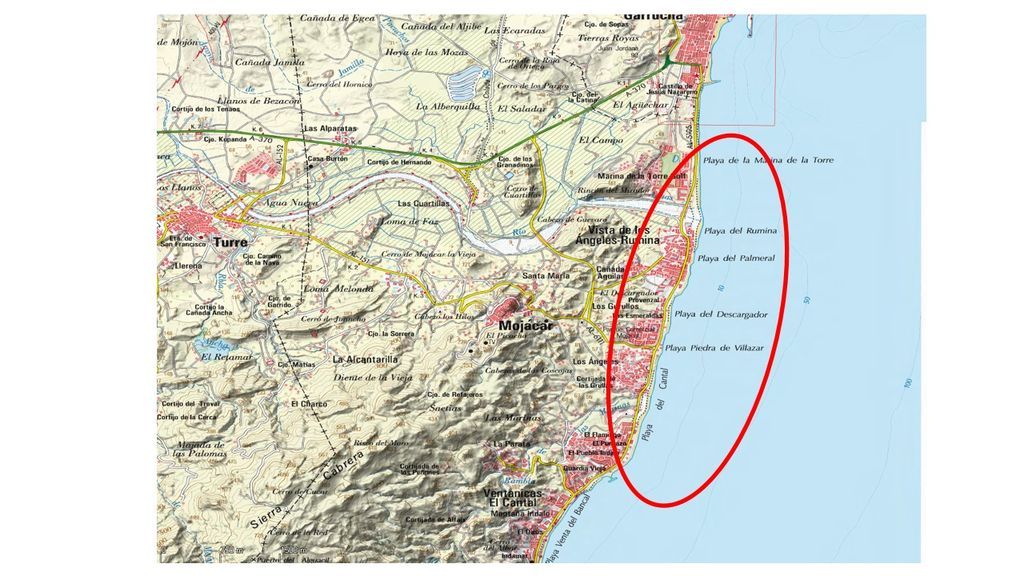 Plano de situación playas de Mojácar