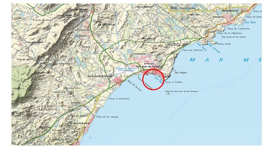 Plano de situación Cala de Tía Antonia