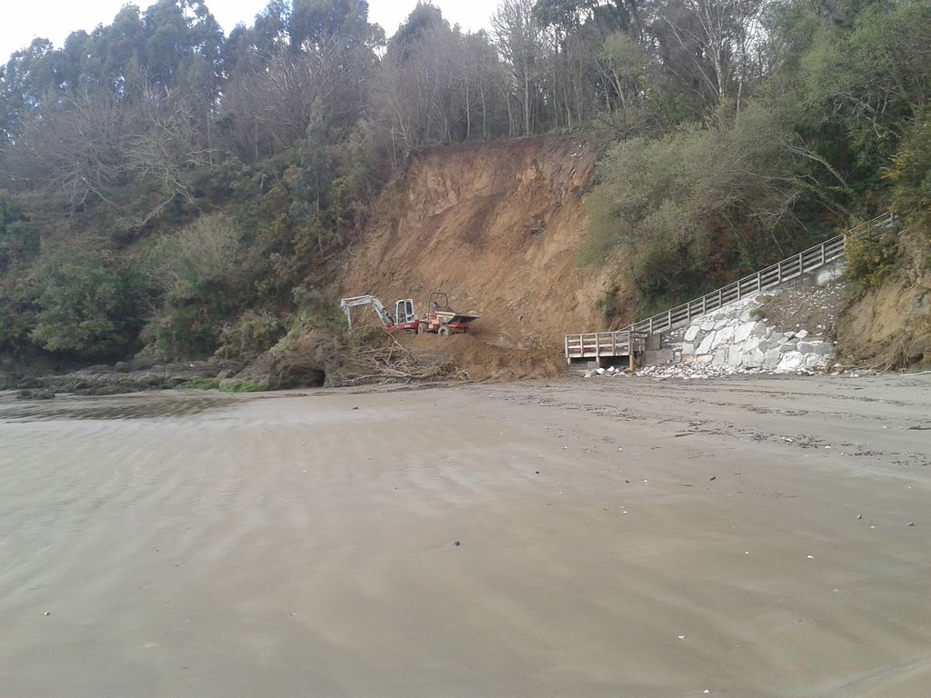 Playa de Coido. Durante las obras