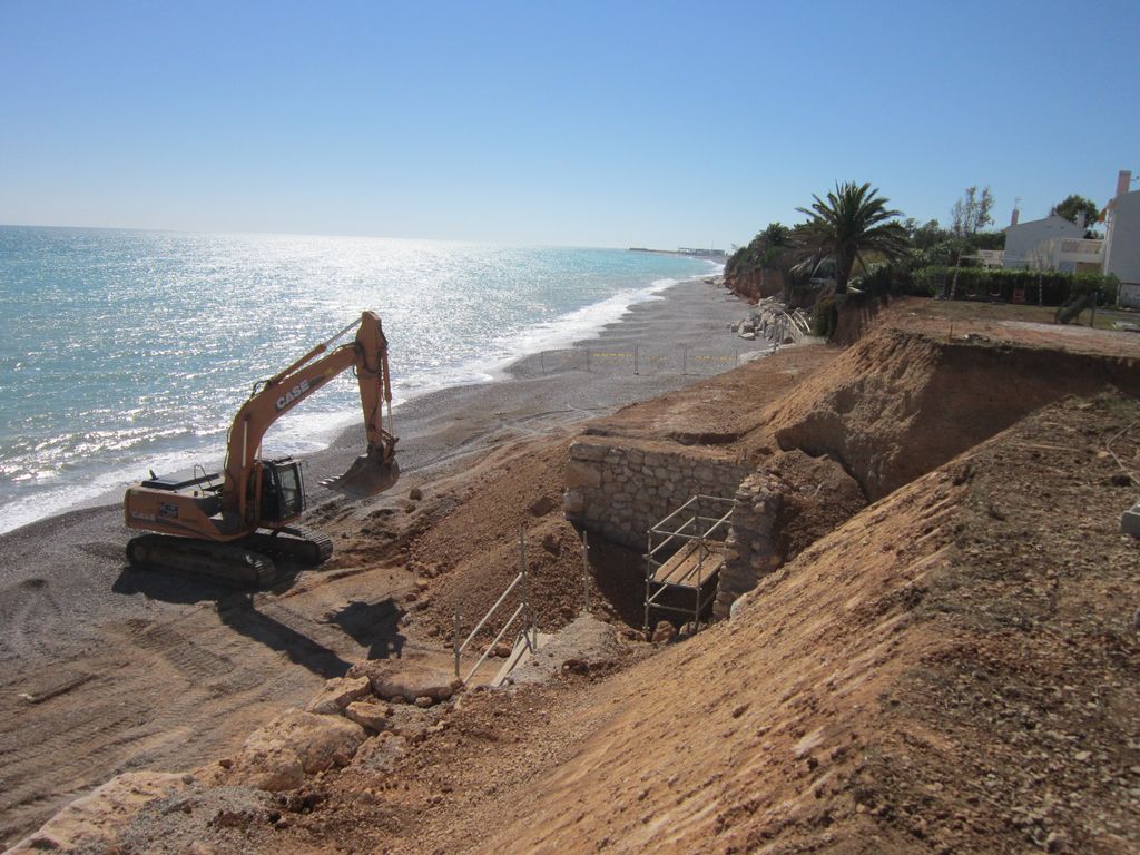 Mantenimiento de la costa. Benicarló (Durante de las obras)