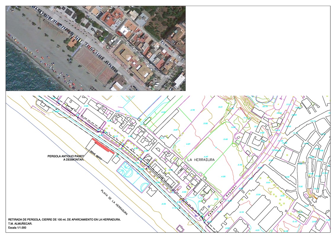 Plano de la actuación 1.- Actuaciones en la playa de La Herradura