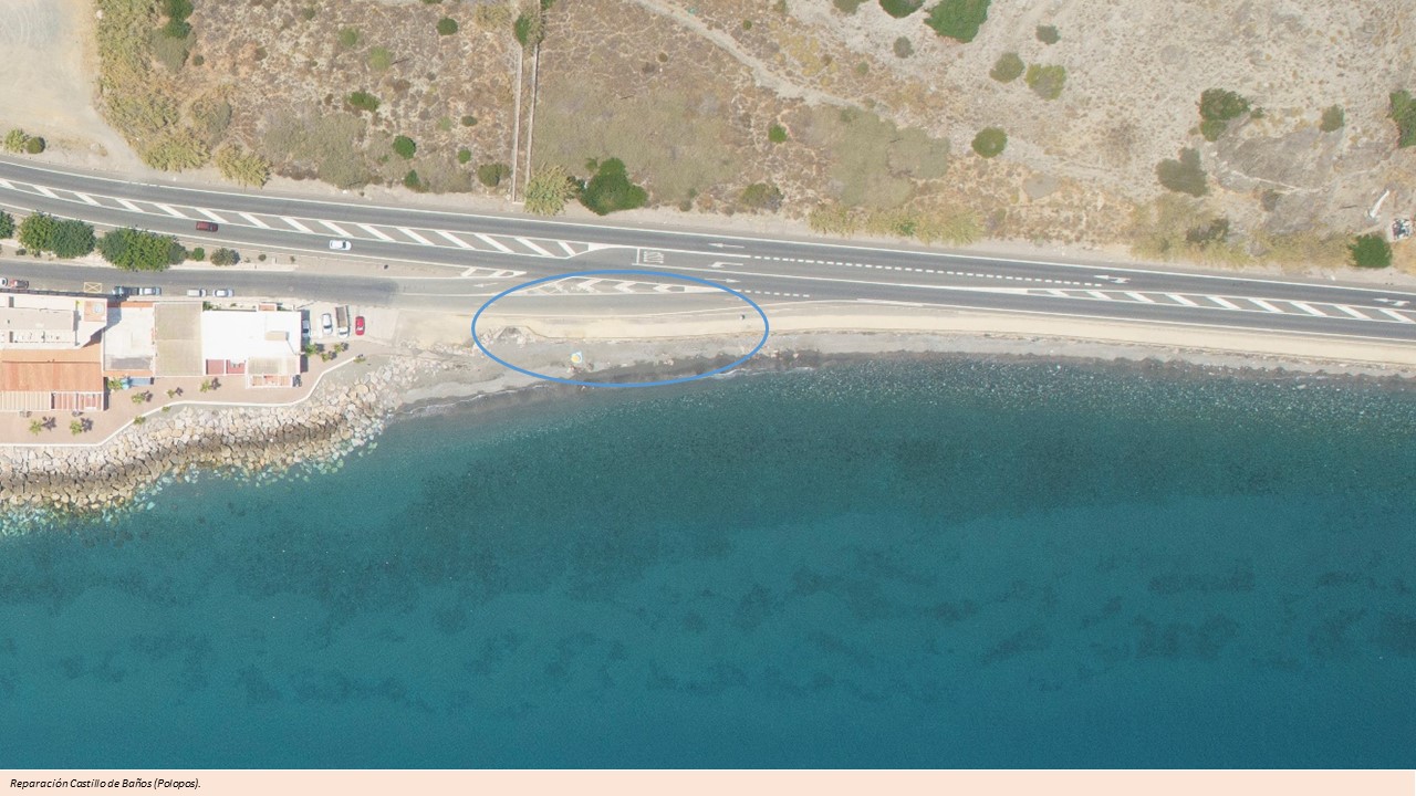 Situación de la actuación - Reparación del camino de ribera de conexión de las playas de Castillo de Baños y la Mamola, en el término municipal de Polopos.