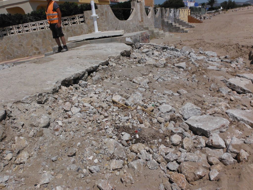 Reconstrucción de badén en la playa de El Marenyet (Cullera). Antes de las obras