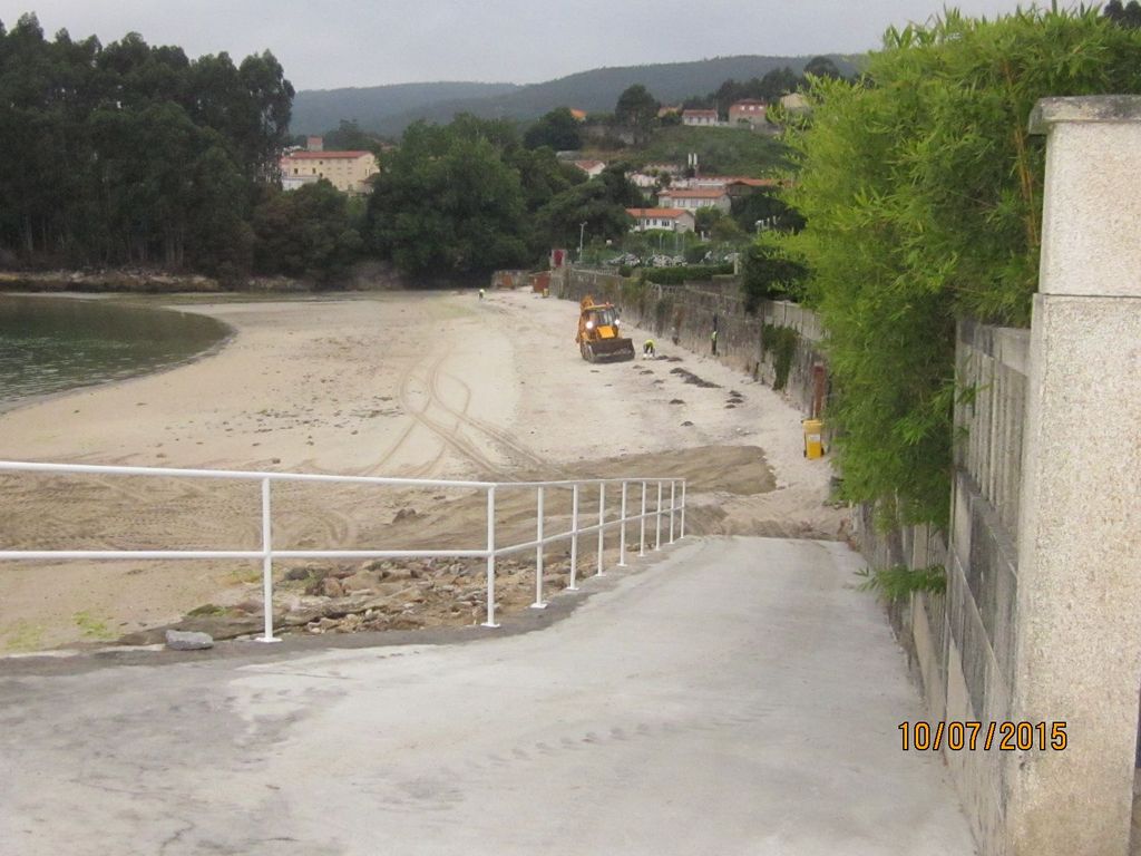 Rampa en playa Chancelas. Después de las obras