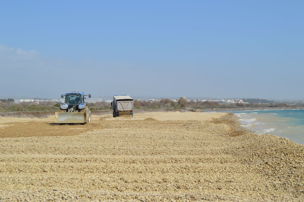 Playa de El Perdigal (Durante las obras)