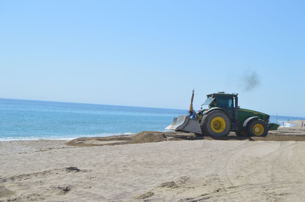 Playa de Marina de La Torre (Durante las obras)