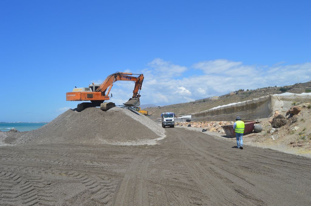 Playa de Balanegra (Durante las obras)