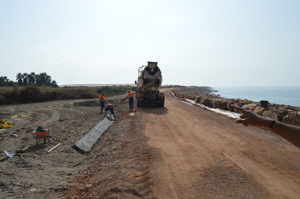 Escollera Vega de Adra (Durante las obras)