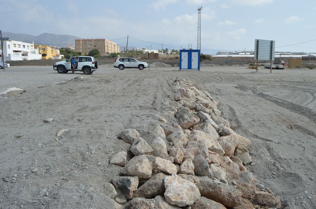 Playa de Balanegra (Durante las obras)