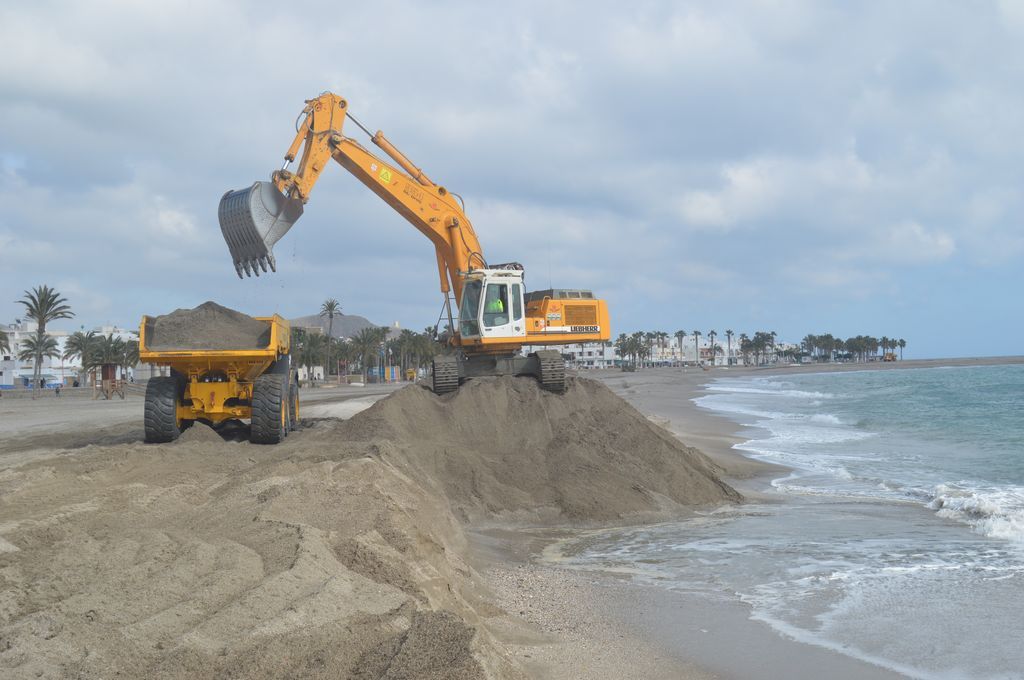 Playa de El Lancón (Durante las obras)