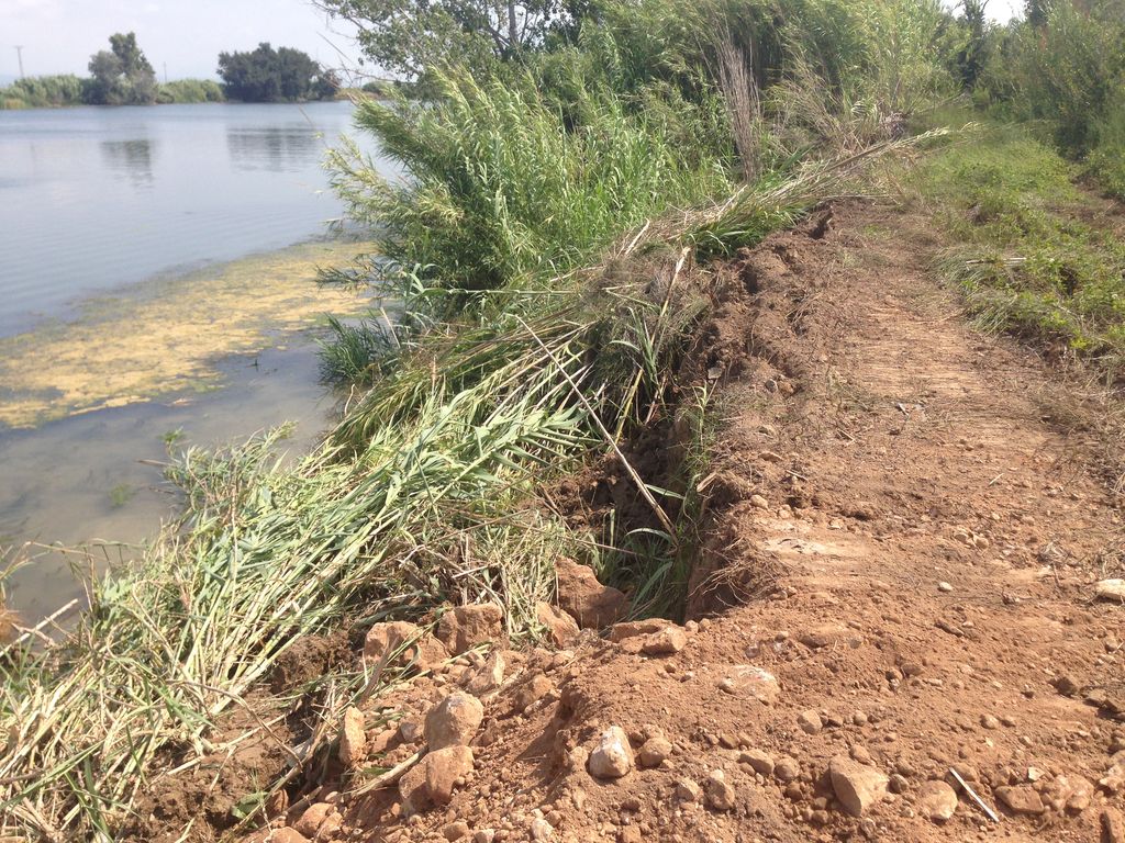 Reposición margen derecha del río Ebro, en Sant Jaume d’Enveja (Durante las obras)