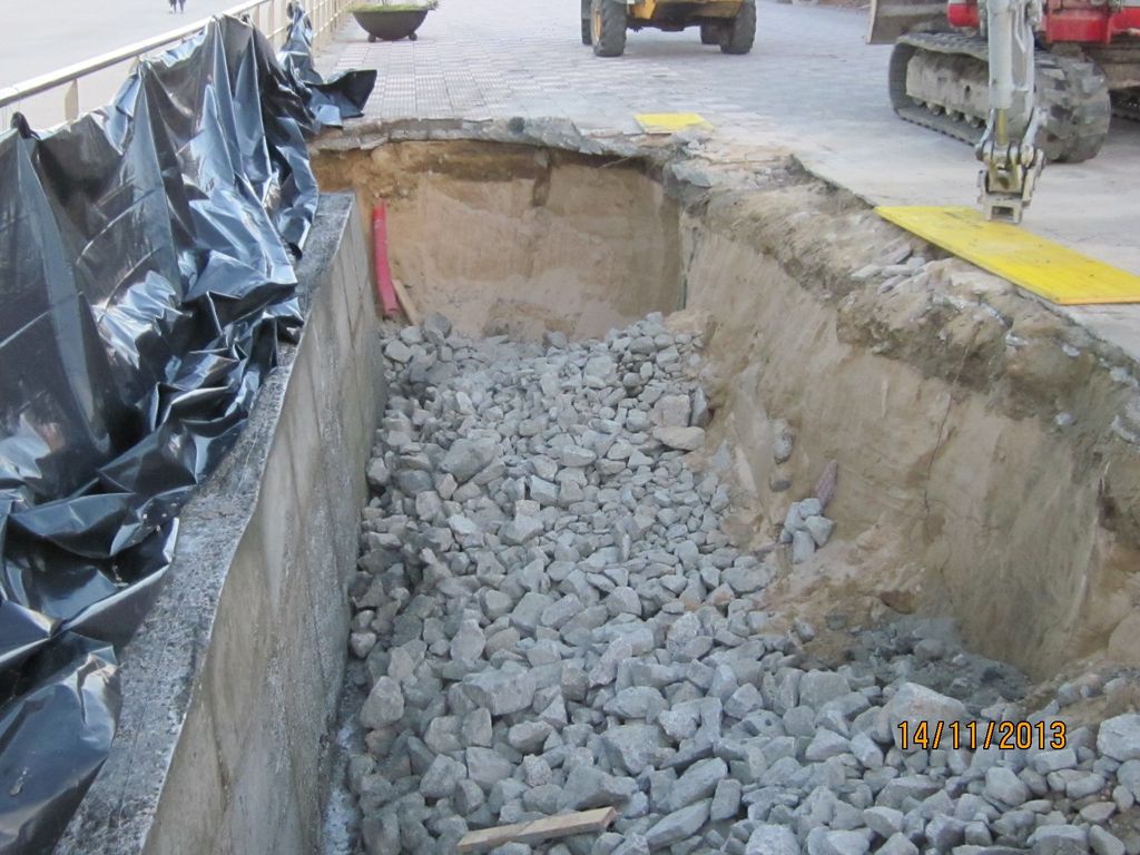 Paseo de Panxón (T.M. de Nigrán). Durante las obras