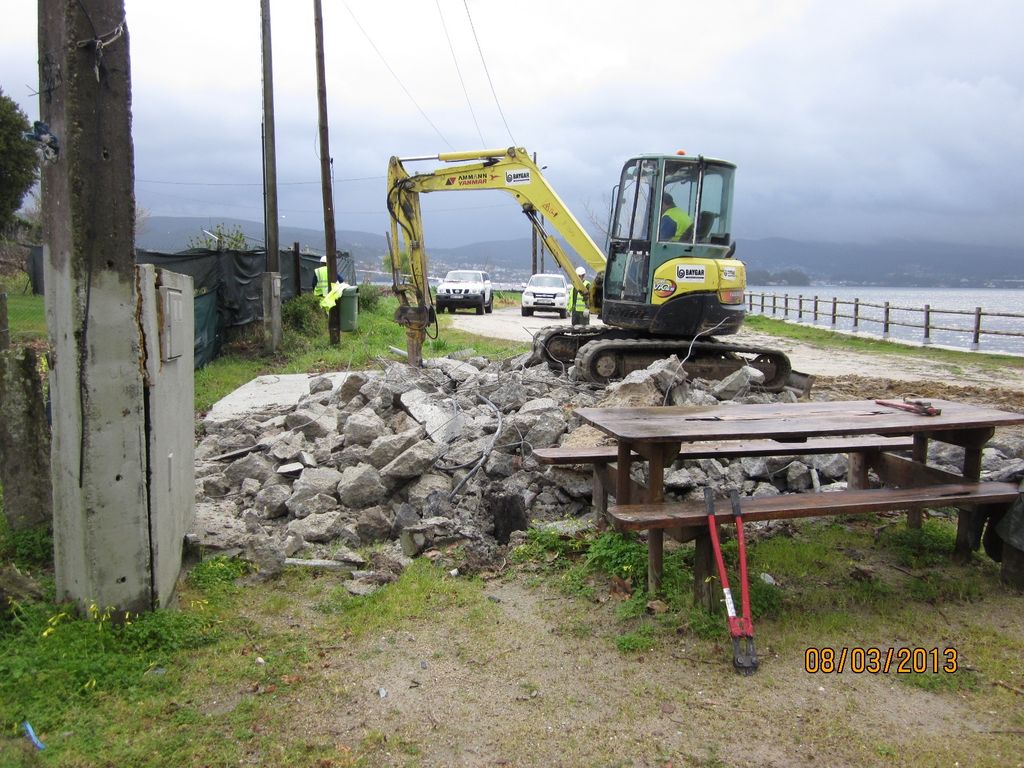 Playa de Deilán (T.M.  de Vilaboa): Durante las obras