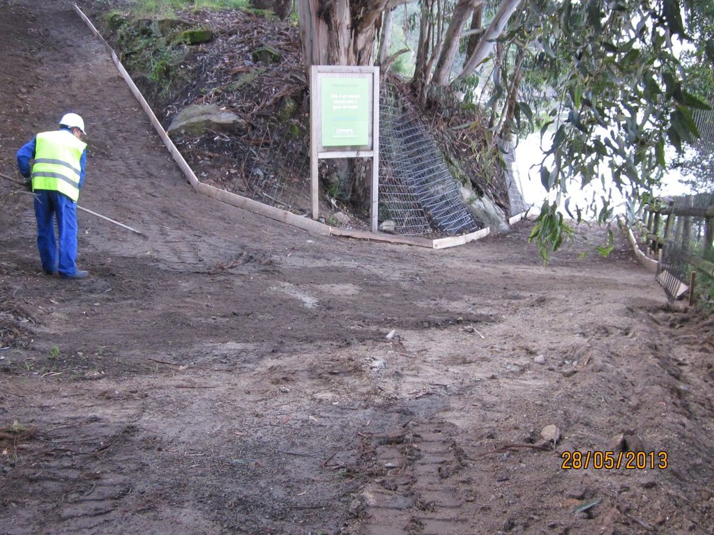 Playa de Borna (T.M. de Moaña). Durante las obras