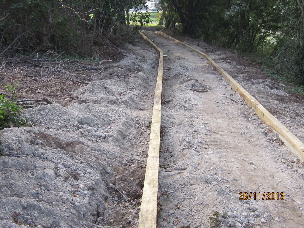 Senda en O Rial (T.M. de Vilagarcía de Arousa). Durante las obras