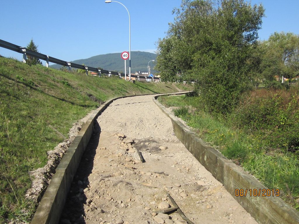 Senda en el río Tamuxe (T.M. de O Rosal): Durante las obras