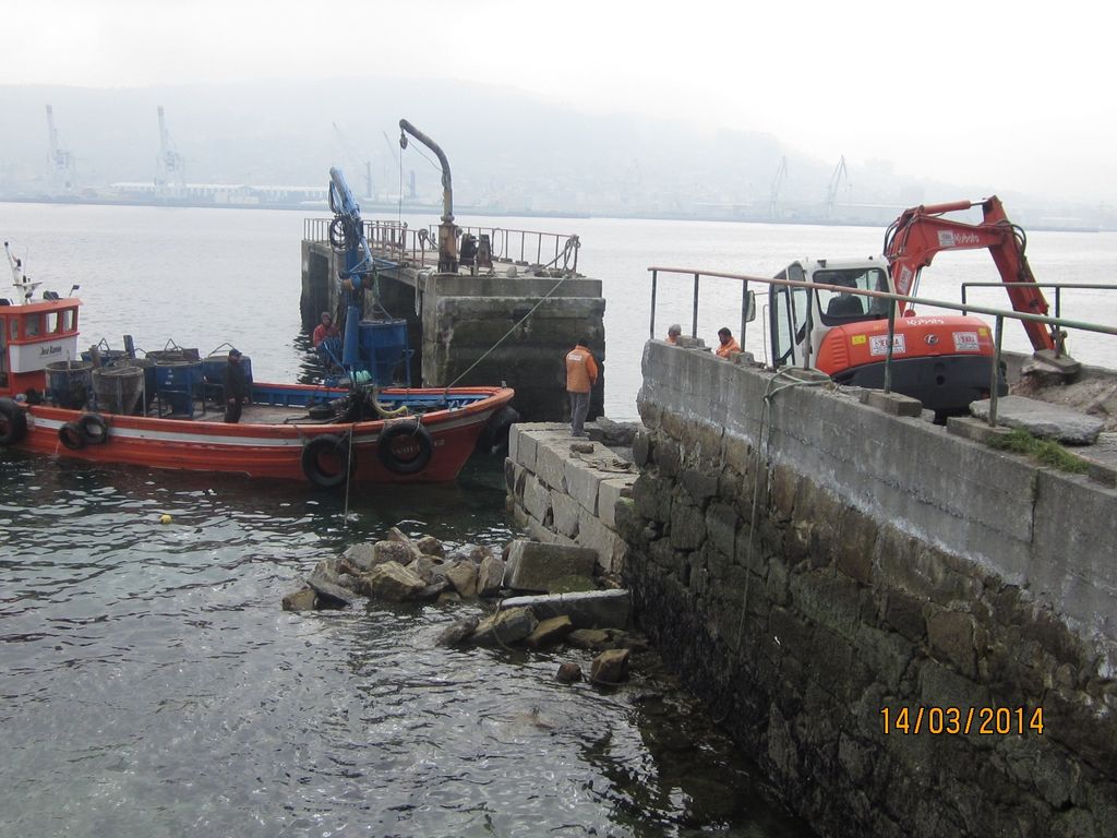 Isla de Tambo (T.M. de Poio). Durante las obras