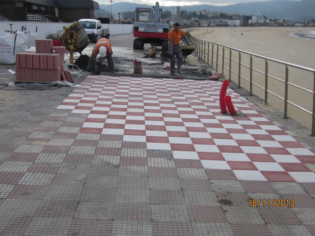 Paseo de Panxón (T.M. de Nigrán). Durante las obras