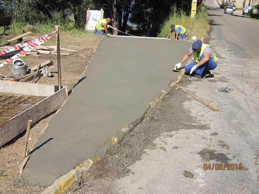 Playa de Borna (T.M. de Moaña). Durante las obras