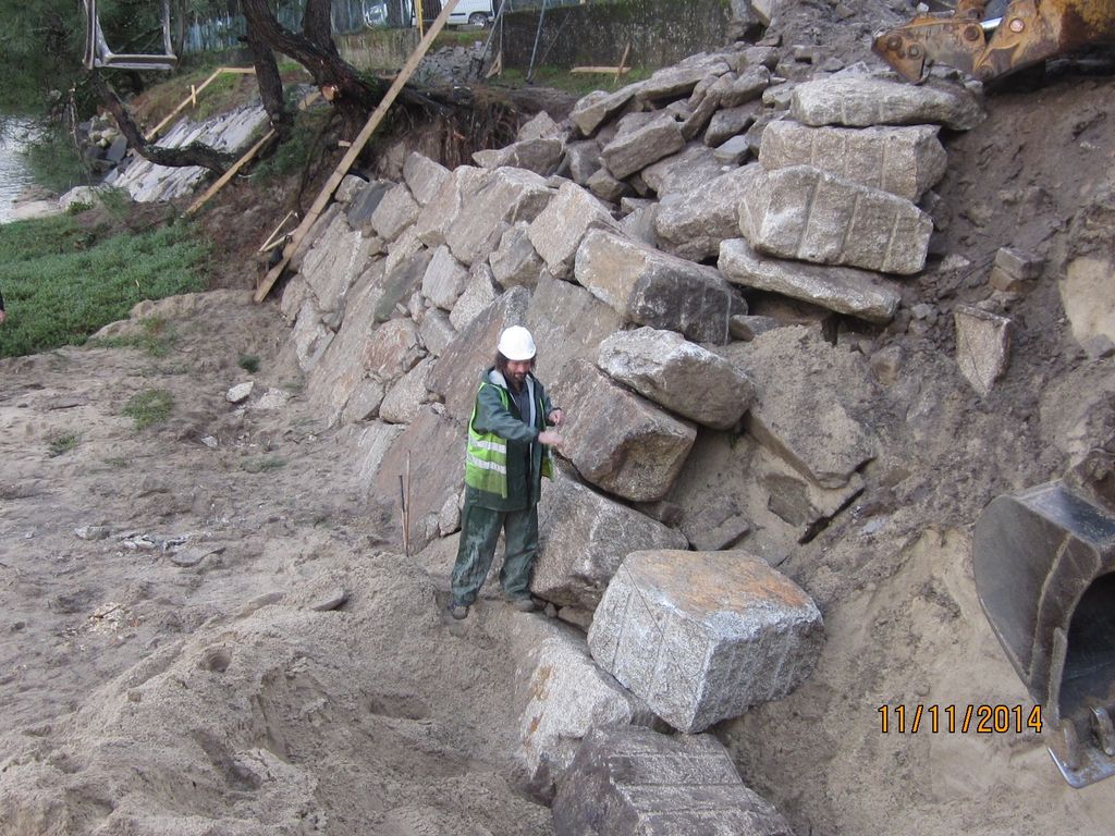 Camping de Baiona (T.M. de Baiona). Durante las obras