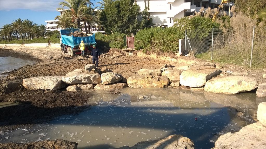 Reparación de pasarelas de madera en Ibiza (Durante las obras)