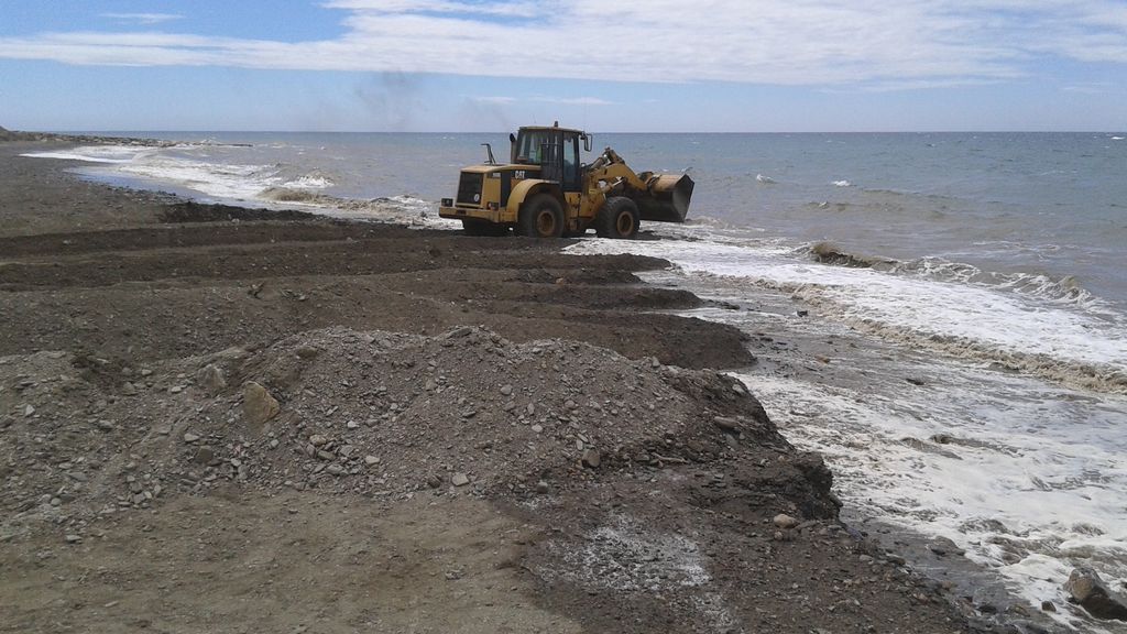 Durante las obras de La Rabita