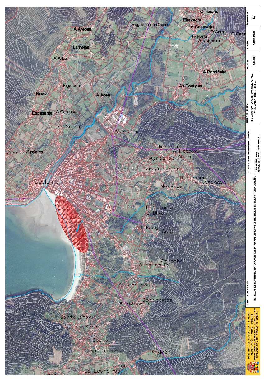 Planos de localización de las actuaciones. Cedeira