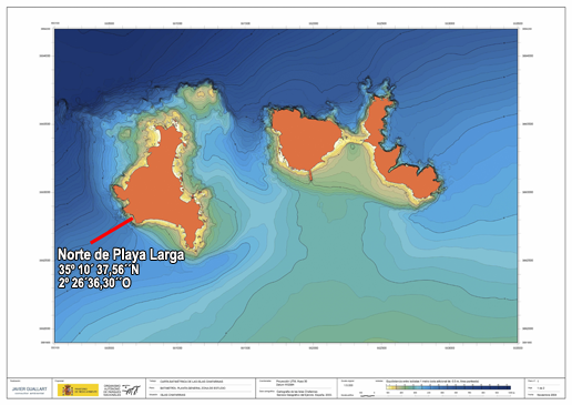 Resumen de las observaciones realizadas en cada metro de profundidad en el Norte de Playa Larga (Chafarinas). Autor: Luis Sánchez Tocino. Universidad de Granada