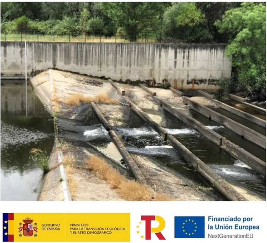 Estación de aforos tipo V-flat en el río Tiétar